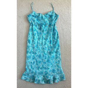 Y2k Dress Fairy Sheer Floral Empire Waist Ruffle Feminine Romantic
